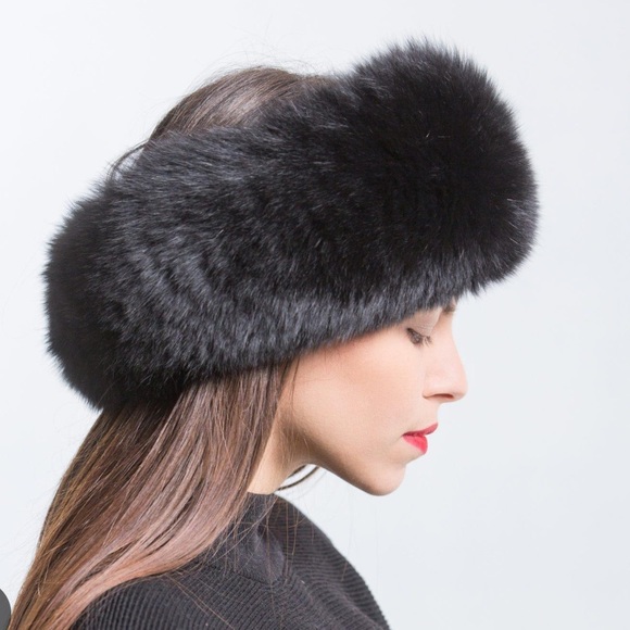 Black fur headband - Picture 2 of 4